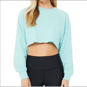 ALO Yoga Double Take Pullover in Blue Quartz